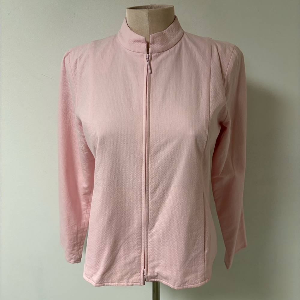 Eileen Fisher Women's Light Pink Zip-Front Jacket Mock Neck Small NWT